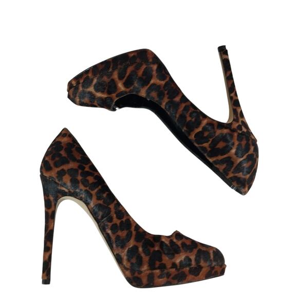 ENZO ANGIOLINI! GENUINE COWHIDE "FUR" LEOPARD PRINT CLASSIC PUMPS, HEELS! SZ 8M - Picture 7 of 10